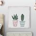 Union Rustic 'Concrete Planters' - Wrapped Canvas Painting Print Canvas in Green/Pink | 48 H x 48 W x 1.5 D in | Wayfair