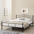 [en.casa] - Metallbett Florenz 160x200 cm Schwarz en.casa - Schwarz