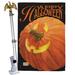 Breeze Decor Jack O Lantern 2-Sided Polyester 40 x 28 in. Flag Set in Black/Orange/Red | 40 H x 28 W x 4 D in | Wayfair