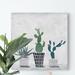 Union Rustic 'Cactus Blossom' - Wrapped Canvas Painting Print Canvas in Blue/Gray/Green | 18 H x 18 W x 1.5 D in | Wayfair