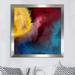 Orren Ellis 'Let There Be Light, Genesis 1:3' by Mark Lawrence Painting Print Canvas in Blue/Red/Yellow | 25.5 H x 25.5 W x 1 D in | Wayfair