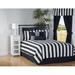 Ebern Designs Allannah Stripe Comforter Set Polyester/Polyfill/Cotton in Black/White | Queen Comforter + 2 Shams + 1 Bedskirt | Wayfair