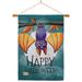 Breeze Decor Happy Halloween Bat 2-Sided Polyester 40 x 28 in. Flag Set in Brown/Green | 40 H x 28 W x 1 D in | Wayfair