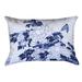 Bloomsbury Market Clair Peonies & Butterfly Cotton Pillow Cover Cotton in Blue | 14 H x 20 W x 3 D in | Wayfair BBMT5560 40990058