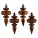 Vickerman 480311 - 4" Copper 4 Finish Finial Christmas Christmas Tree Ornament (8 Pack) (N500088)