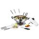 Emerio HPS-121313, Asia Brühe Fondue für Fisch-Fleich-Gemüse, inkl. Grillplatte und Glasdeckel, 4L Kapazität, 2 Heizstufen elektrischer Hot Pot Set, Edelstahl