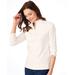 Blair Women's Essential Knit Long-Sleeve Button Henley - Ivory - 3XL - Womens