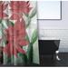 August Grove® Christmas Cactus Floral Print Single Shower Curtain in Red/Gray/Brown | 74 H x 71 W in | Wayfair AGGR2254 37695206