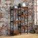 Steelside™ Neilson 76" H x 50" W Metal Etagere Bookcase in Black/Brown | 76 H x 50 W x 14 D in | Wayfair 94FB4AA923BE4845AD0939BB2AAACC0D