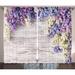 East Urban Home Lilac Flowers Bouquet Rustic Home Decor Graphic Print Semi-Sheer Rod Pocket Curtain Panels Polyester in Brown | 90 H in | Wayfair