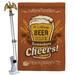 Breeze Decor It's Always Beer O'Clock - Impressions Decorative 2-Sided Polyester 40 x 28 in. Flag Set in Brown/Red | 40 H x 28 W x 4 D in | Wayfair