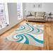 Blue 44 x 0.5 in Indoor Area Rug - Ivy Bronx Amos Abstract Turquoise Area Rug Polypropylene | 44 W x 0.5 D in | Wayfair