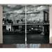 East Urban Home Black & White Panorama of City Skyline w/ Focus on Manhattan Bridge Photo Graphic Print | 84 H in | Wayfair EABN8069 39454456