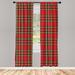 East Urban Home Plaid 2 Panel Curtain Set, European Western Culture Inspired Abstract Irish Pattern Vintage Classical Design | 84 H in | Wayfair