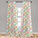 East Urban Home Ambesonne Watercolor 2 Panel Curtain Set, Delicious Donuts Pattern w/ Various Flavors Sprinkles Stars Background | 84 H in | Wayfair