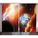 East Urban Home Space Dust Cloud Nebula Stars in Solar System Scene w/ Planet Earth Pluto & Neptune Graphic Print | 96 H in | Wayfair