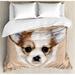 East Urban Home Animal Puppy Portrait Cute Little Furry Friend Dog Pet Graphic Art Duvet Cover Set Microfiber | Queen | Wayfair ETHG9029 45302089