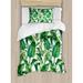 East Urban Home Leaf Romantic Holiday Island Hawaiian Banana Trees Watercolored Duvet Cover Set Microfiber in Green | Twin | Wayfair nev_36059_twin