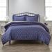 Ophelia & Co. Bensley Midnight Blossoms Pattern Duvet Cover Set Microfiber in Blue/Navy | Full/Queen Duvet + 2 Shams | Wayfair