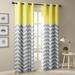 Ebern Designs Gilkes Chevron Printed Room Darkening Grommet Top Panel Pair Polyester in Yellow | 84 H in | Wayfair 8E6F24C1B88D4312B91F36D8DA0D74AE