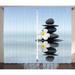 East Urban Home Spa Zen Massage Hot Stones w/ Asian Frangipani Plumera Reflection on Water Graphic Print | 84 H in | Wayfair EABN8019 39454256