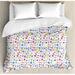 East Urban Home Cute Colorful Alphabet ABC Bubble Letters Doodle Style Fun Childish Nursery Design Duvet Cover Set Microfiber | Queen | Wayfair