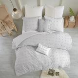 Latitude Run® Kazi Cotton Jacquard Comforter Set w/ Euro Shams & Throw Pillows Percale in Gray | Wayfair 09957E3CD7C041D496B0B3660A6B1188