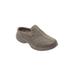Extra Wide Width Women's The Leather Traveltime Slip On Mule by Easy Spirit in Grey (Size 7 1/2 WW)