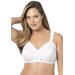 Plus Size Women's Exquisite Form® Fully® Front-Close Classic Support Wireless Bra by Exquisite Form in White (Size 38 B)