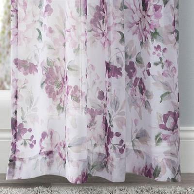 Summerhill Sheer Floral Curtain Panel, 54 x 63, Plum