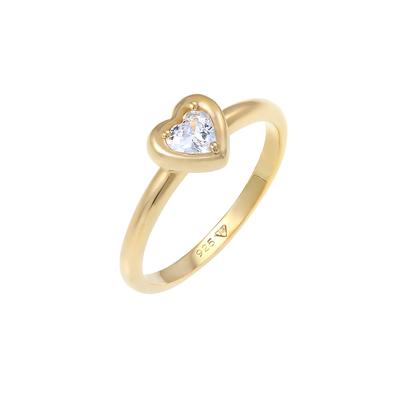 Elli Herz Liebe Verlobung Zirkonia Kristall 925 Silber 54 Damen Image
