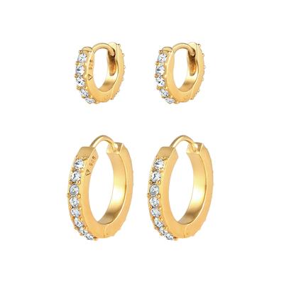 Elli - 2er Set Creolen 925 Silber, mit Kristallen von Swarovski® 1 ct Damen (89.99 € / 1 ct) Image