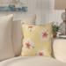 Beachcrest Home™ Hibiscus Blooms Outdoor Square Pillow Cover & Insert Polyester/Polyfill blend in Yellow | 20 H x 20 W x 7 D in | Wayfair