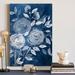Red Barrel Studio® 'Cyanotype Roses I' - Wrapped Canvas Painting Print Canvas, Solid Wood in White | 36 H x 24 W x 1.5 D in | Wayfair