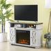 Gracie Oaks Benedetti TV Stand for TVs up to 55" w/ Electric Fireplace Included Wood in White | 32.9 H in | Wayfair