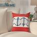 Breakwater Bay Anchor Print Outdoor Square Pillow Cover & Insert Polyester/Polyfill blend in Red | 18 H x 18 W x 7 D in | Wayfair BRWT2830 28505080