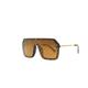 Sunglasses,Big Box Square One-Piece Sunglasses For Men And Women Personality Fashion All-Match Face, Local Gold With Feet