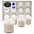 HYOOLA Clear Cup Filled Votive Candles - 12 Hour Burn Time - Unscented White Candles Pack of 48 -Made in Europe