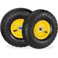 2x Ruote per Carrello 4.1/3.5-4, Gomme di Scorta Carriola, Asse 16 mm, fino 136 kg, 260 x 85 mm,