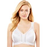 Plus Size Women's Playtex® 18 Hour Front-Close Wireless Bra with Flex Back 4695 by Playtex in White (Size 44 D)