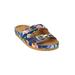 Extra Wide Width Women's The Maxi Slip On Footbed Sandal by Comfortview in Navy Floral (Size 8 1/2 WW)