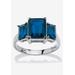 Women's Sterling Silver 3 Square Simulated Birthstone Ring by PalmBeach Jewelry in September (Size 9)