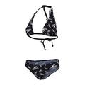 Speedo Womens Allover Bikini Set, Schwarz/Weiß, 34 (DE 38)