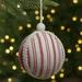 Northlight Seasonal White & Red Striped Ball Christmas Ornament w/ Rope Accent Fabric | 6.75 H x 6 W x 6 D in | Wayfair NORTHLIGHT GB28220