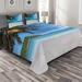 East Urban Home Tropical Microfiber Coastal Coverlet/Bedspread Set Microfiber in Blue | Queen Coverlet + 2 Shams | Wayfair