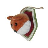 Northlight Seasonal 4.75" & Cream Stuffed Fox Head Plaque Christmas Ornament Fabric in Brown | 4.75 H x 4 W x 2.75 D in | Wayfair 32915392