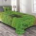 East Urban Home Nature Fern Microfiber Rustic Coverlet/Bedspread Set Microfiber in Green | Twin Coverlet + 1 Sham | Wayfair