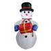 Northlight Seasonal 5' Pre-Lit & Red Inflatable Lighted Snowman Christmas Yard Art Decor Resin in White | 60 H x 34 W x 32 D in | Wayfair 32912560