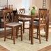 Red Barrel Studio® Wais 5 - Piece Counter Height Rubberwood Solid Wood Dining Set Wood/Upholstered in Brown | 36 H in | Wayfair