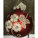 Northlight Seasonal Red & White Floral Christmas Ball Ornament Glass in Black/Blue/Gray | 3.25 H x 3.25 W x 3.25 D in | Wayfair 32614127